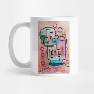 Surreal man. Book page art Mug